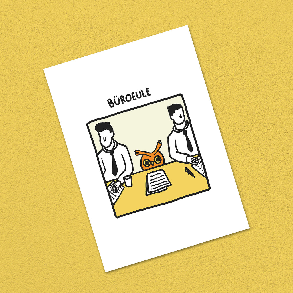 Postkarte A6 "Büroeule"