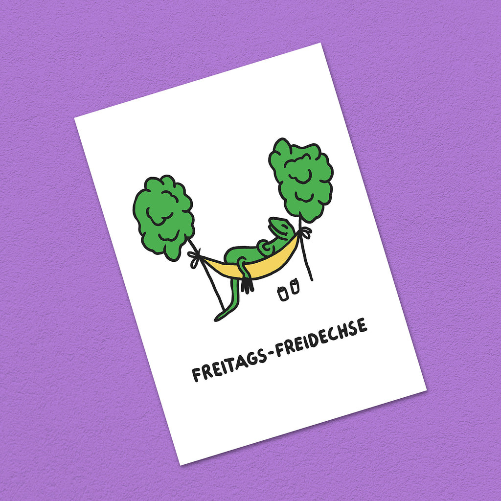 Postkarte A6 "Freitags-Freidechse"