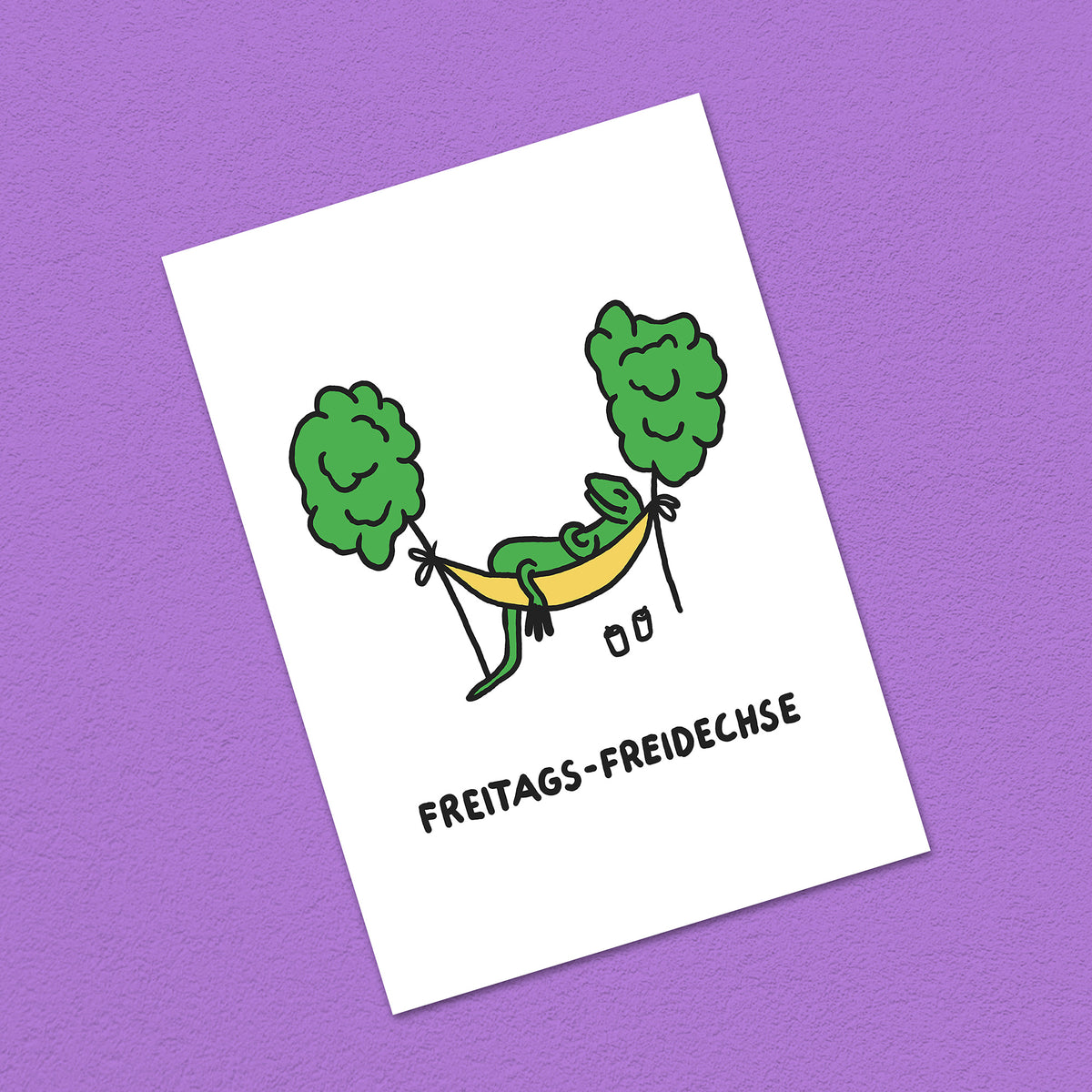 Postkarte A6 "Freitags-Freidechse"