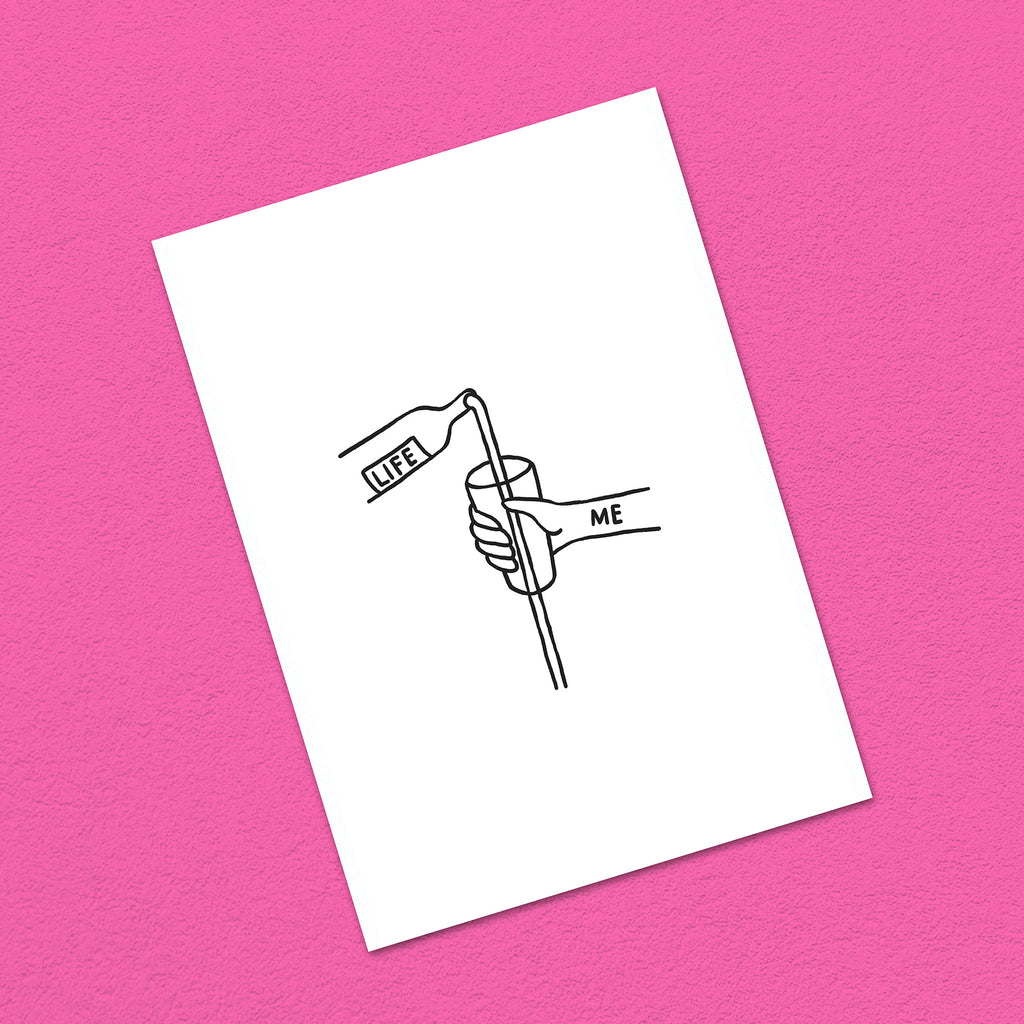 Postkarte A6 "Life vs. Me"