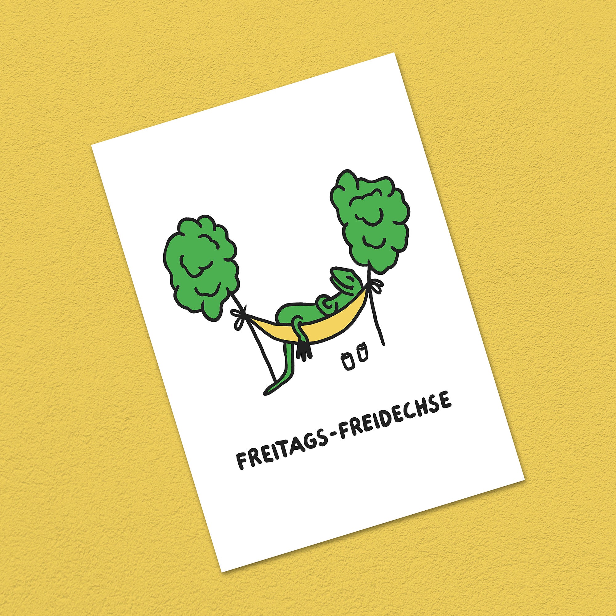 Postkarte A6 "Freitags-Freidechse"