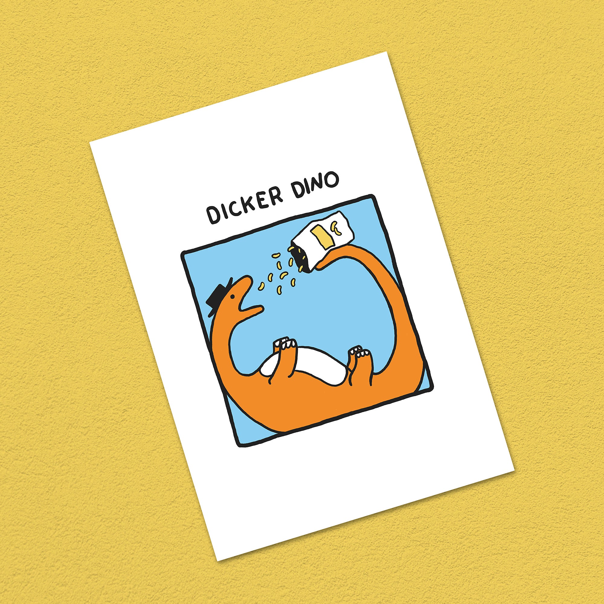 Postkarte A6 "Dicker Dino"