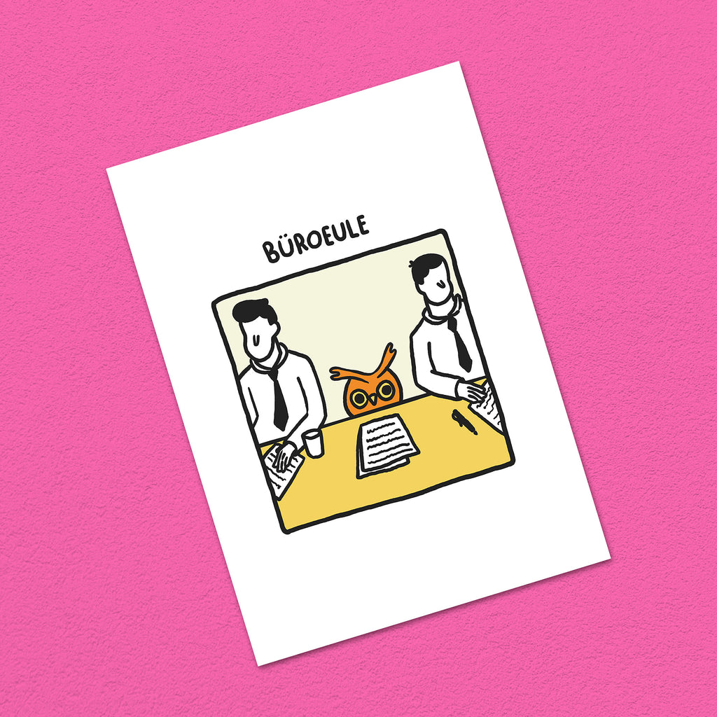 Postkarte A6 "Büroeule"