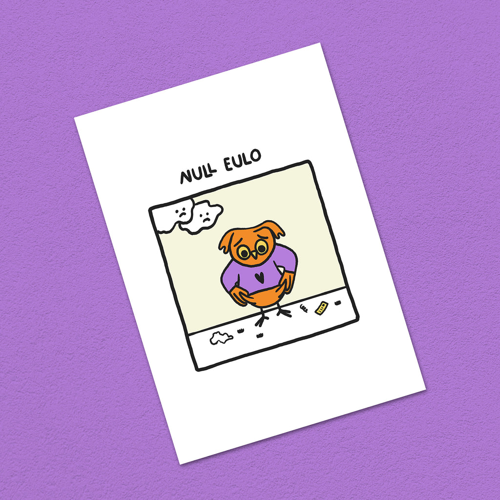 Postkarte A6 "Null Eulo"