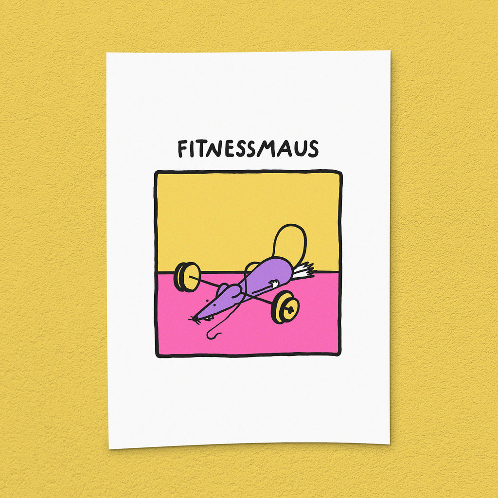Kunstdruck "Fitnessmaus"