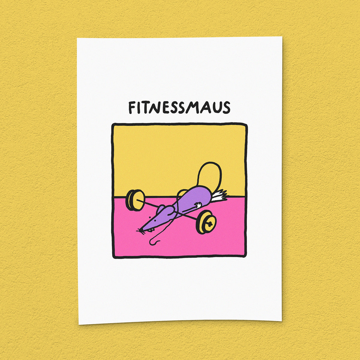 Kunstdruck "Fitnessmaus"