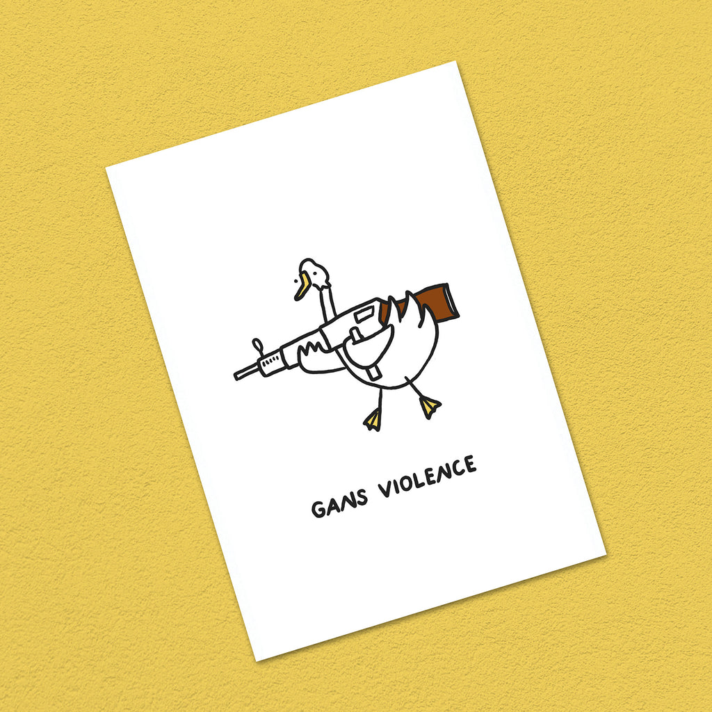 Postkarte A6 "Gans Violence"